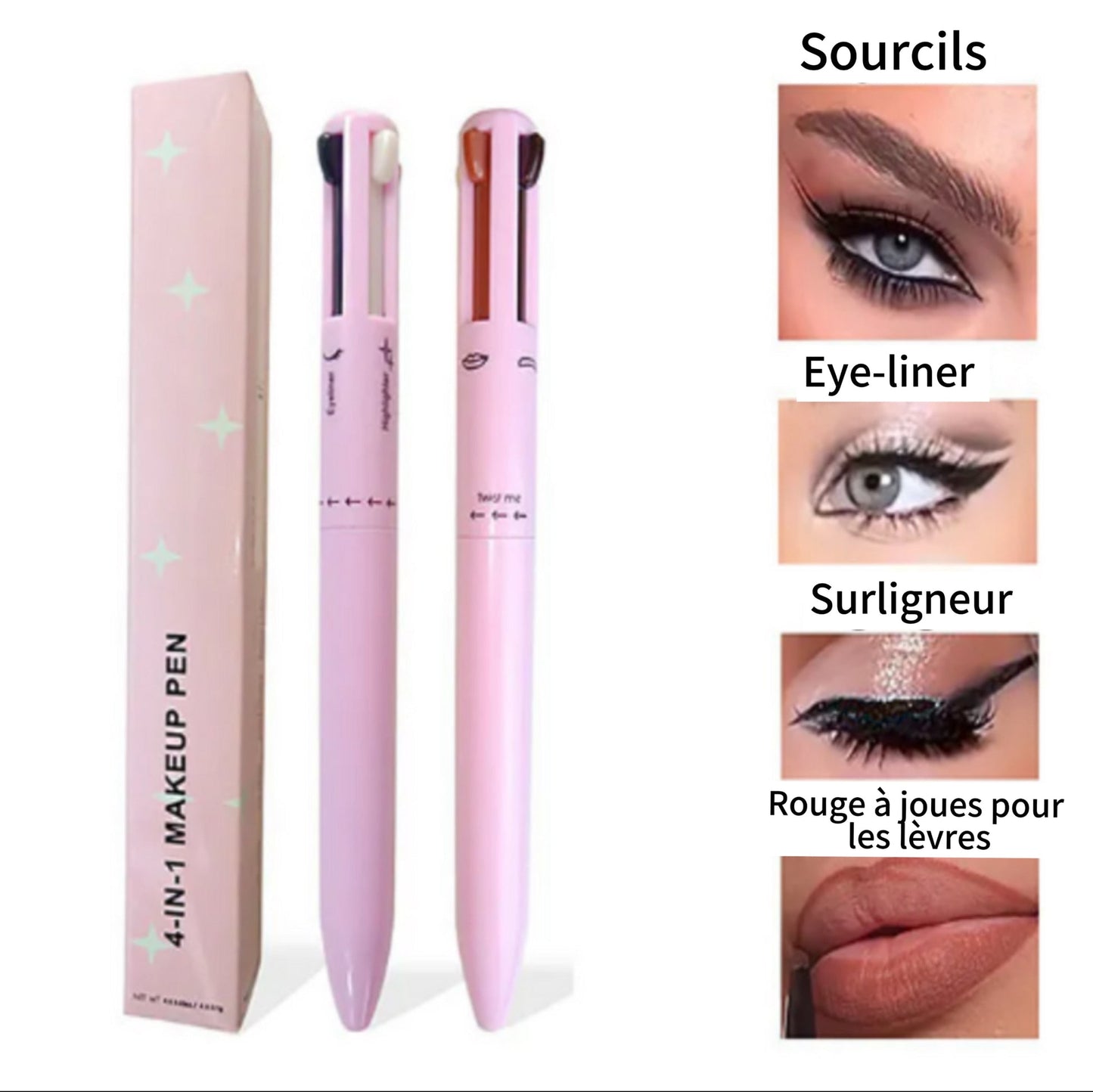 💄Stylo de maquillage 4 en 1 – L’outil beauté indispensable pour les femmes pressées et stylées!